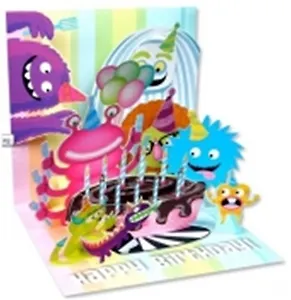 3D открытка Монстрики (Birthday Monsters) (квадрат) (943)