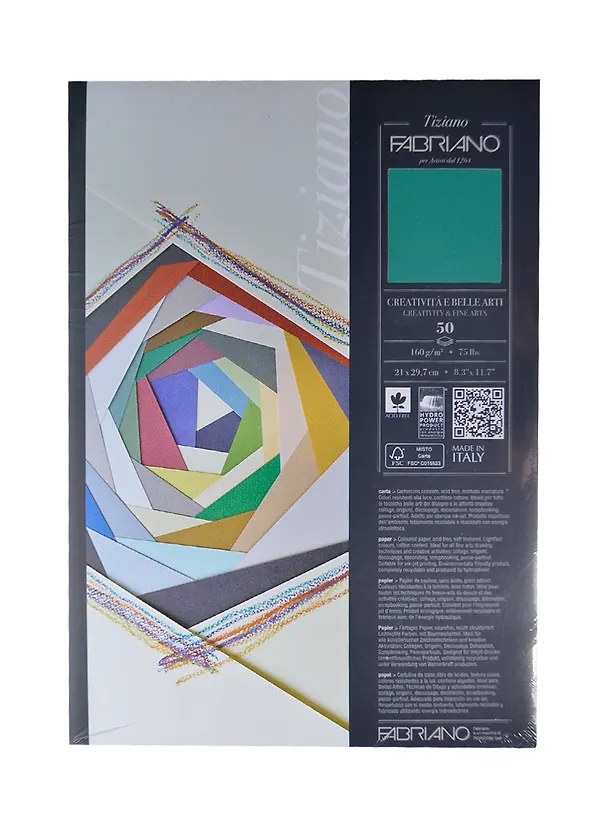 Бумага для пастели А4 "Tiziano" 160г/м2 №37 ярко-зеленый, Fabriano 219208 — 1