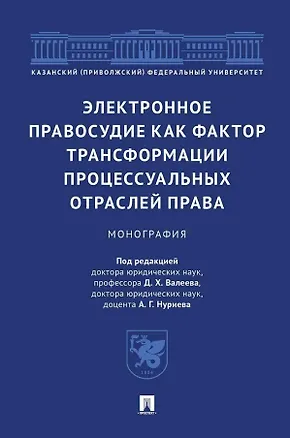 Книга Электронное правосудие как фактор трансформации процессуальных отраслей права. Монография. (Дамир Валеев, А.Г. Нуриев)