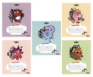 Тетрадь в клетку Hatber, "Смешарики", 18 листов, в ассортименте