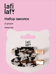 Набор заколок Черно-белый принт (2шт) (пластик) (12-253004-С18) (Lafilaf)