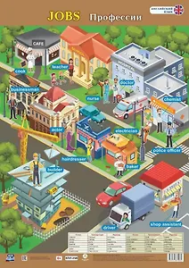 Английский язык. Jobs/Профессии. Учебный плакат (Формат А2)