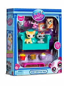 Игровой набор Littlest Pet Shop, "Обед с друзьями", 3 фигурки мини-животных с аксессуарами, подарочная упаковка, 4+