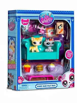 Игровой набор Littlest Pet Shop, "Обед с друзьями", 3 фигурки мини-животных с аксессуарами, подарочная упаковка, 4+ 3127560