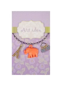 Кулон неонового цвета Слоники микс цветов (QA-273) (1,8см)