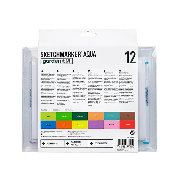Маркеры акварельные 12цв Aqua Pro Garden, к/к, Sketchmarker 262595 — 4