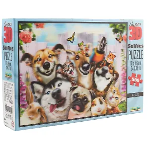 Пазл  Super 3D, Howard Robinson: Селфи домашних питомцев 500 эл.,61*46см.