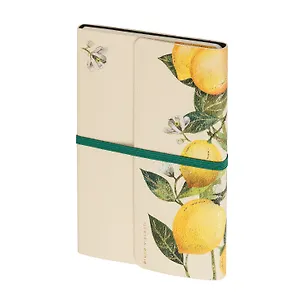 Ежедневник недат. А5 96л "FLORA. РАЙСКИЕ ЛИМОНЫ" иск.кожа, резинка, Bruno Visconti 3158917