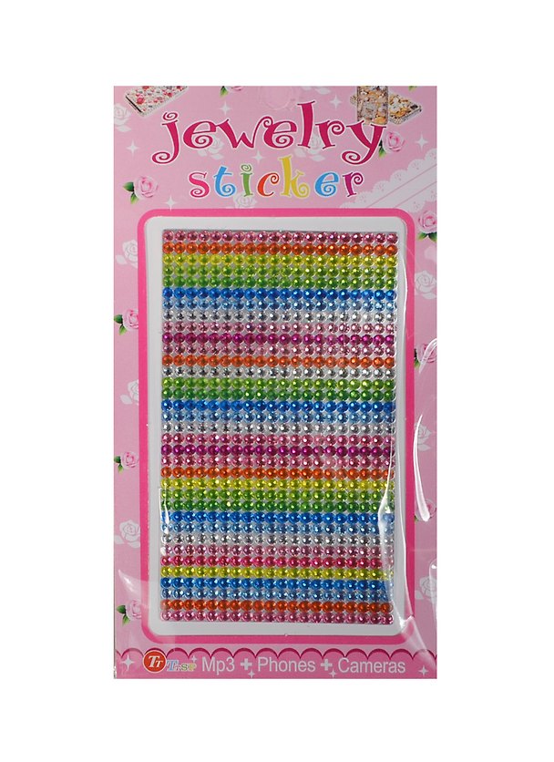 Набор д/творчества Стразы литые для телефона на картонке Jewelry sticker (1461-1/2) (цв. горизонтальные полоски) 2424782 — 1