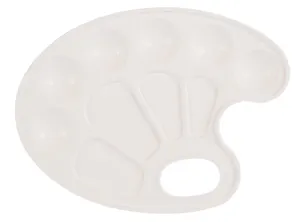 Палитра для смешивания красок белая, овальная, Рисовашка