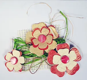 Декор Ромашки из бумаг ручного отлива (00008518) (18х15см) (упаковка) 2393316