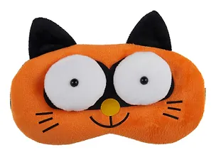 Маска для сна Кот с объемными глазами (плюш) (пакет) рыжая 3093843