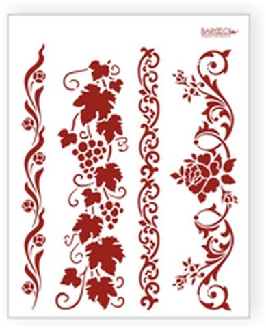 Трафарет пластиковый многоразовый Бордюры виноград... (20х25) (Л-037) 2305658 — 1