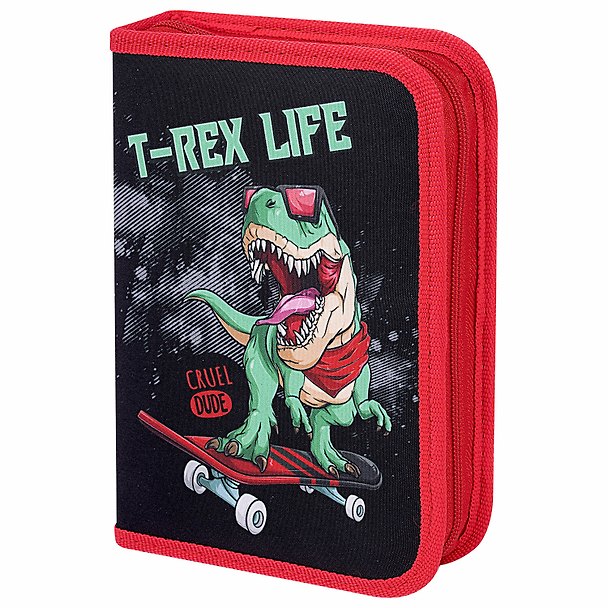Пенал «T-rex life», 1 отделение, полиэстер, 20х14 см, Пифагор 3024455 — 1