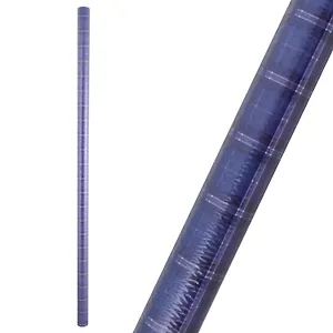 Бумага упаковочная 70*100см "Клетка на синем" глянц., муж., инд.уп.