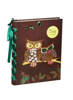 Ежедневник недат. А6+ 120л "СОВУШКИ" 7БЦ, гребень, декор.лента, тисн.фольгой,  Феникс 238009