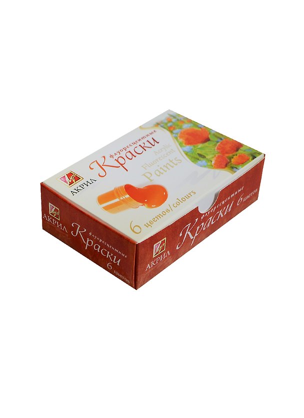 Краски акриловые флуоресцентные, 6 цветов, 20 мл, Луч 2436667 — 1