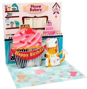 3D открытка Кот повар (Cupcake Cat) (мини) (TR180)
