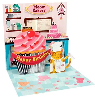 3D открытка Кот повар (Cupcake Cat) (мини) (TR180) 2384706