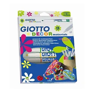 Фломастеры 12 цв. GIOTTO/Джиотто DECOR MATERIALS д/декорирования в блистере 453400