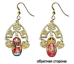 Сувенир, АКМ,  Серьги "Матрешка с подвеской сердечко" 305539 — 1