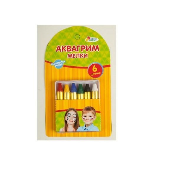 Аквагрим Мелки (AG6M05) (169076) (6 цв.) (Играем вместе) (блистер) 2386016 — 1