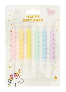 Набор свечей для торта (6шт) (7см) (блистер)