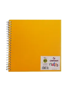 Блокнот для эскизов 185*185 50л "Notes" 120г/м2, оранж.пласт.обл, спираль, Canson