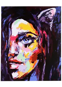 Холст с красками по номерам "Девушка с ушками", 40 х 50 см