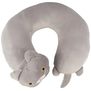 Подушка на шею «Кот серый», (30х30 см)