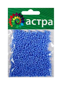 01 Бисер Астра (43В голубой/непрозрачный) (675288) (11/0) (20гр.) (стекло) (упаковка)