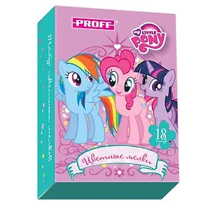 Мелки цветные 18цв "My little pony", Proff