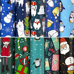 Бумага упаковочная 70*100см "Snow Fun" НГ,инд.уп., ассорти 3128100