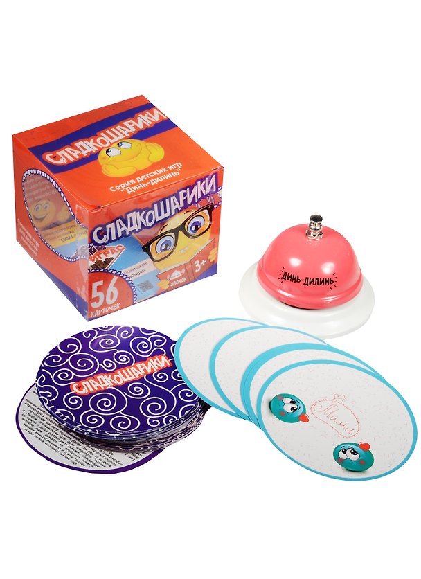 Игра с карточками и звонком Сладкошарики (806954) (56 карточек) (3+) (коробка) 2565146 — 1
