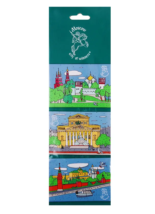 Набор магнитных открыток ТРИО Москва (Новодевичий монастырь, Большой театр, Кремлевская набережная) (НМОТриоМск-05) 2738299 — 1