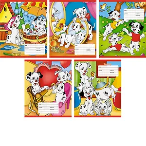 Тетрадь в клетку Unnika, "Веселые далматинцы", 12 листов, в ассортименте