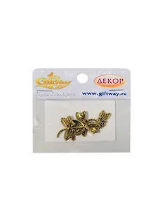 Фурнитура металл подвеска Стрекоза золото (00009358) (4шт) (28х21х3мм) (10г) (упаковка)