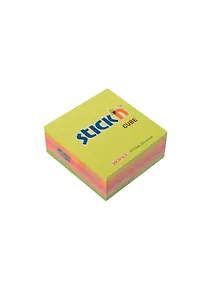 Блок бумаги 51*51 самоклеящийся неон 250л, Hopax