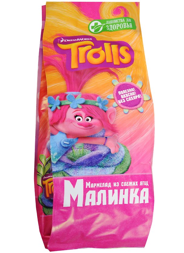 Мармелад из свежих ягод Детская коллекция марка Trolls Малинка 105гр 2570379 — 1