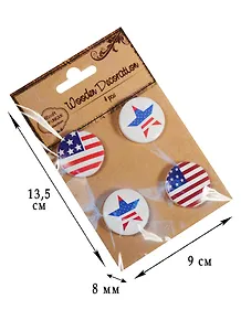 Набор Штаты, 4шт*3см, дерево (D26001250B)