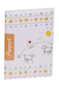 Обложка для паспорта Маленький принц Лис, Принц и роза на белом фоне со звездами (ПВХ бокс)