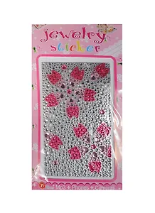 Набор д/творчества Стразы литые д/телефона Jewelry sticker цв. бело-розовые цветы 1461-1/5