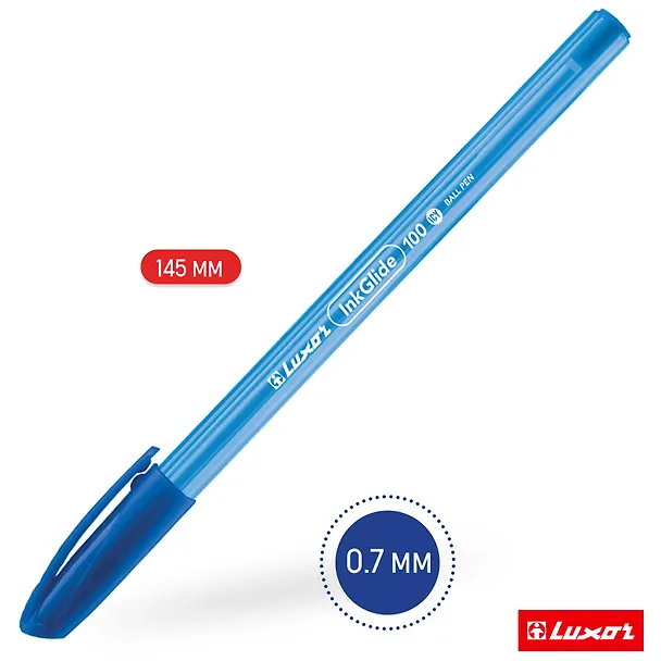 Шариковая ручка синяя 0,7 мм, InkGlide 100 Icy, Luxor 261644 — 5