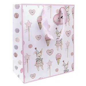 Пакет А4 26*32*12,5 "Сердечки и мороженки" дет., бум.мат.ламинат