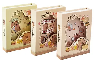 Записная книжка А6+ 46л лин. "Yummy Capybara" карт.коробка с замочком, ассорти 3070697