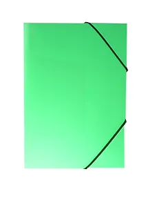 Папка на резинках А4 "Neon" зеленая, с 3 клапанами, пластик, Erich Krause