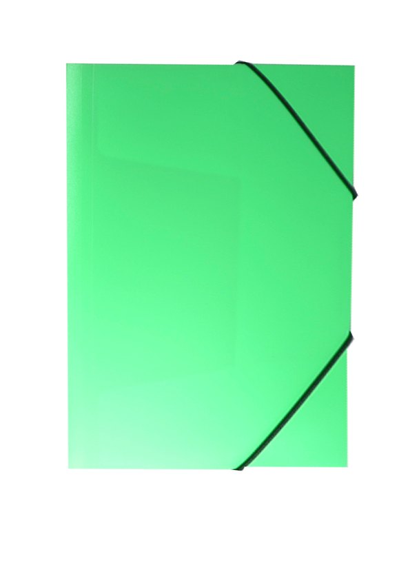 Папка на резинках А4 "Neon" зеленая, с 3 клапанами, пластик, Erich Krause 231337 — 1