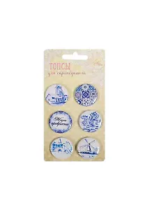 Набор топсов (фишек) для скрапбукинга Голландские мотивы (1220693) (7х13см) (АртУзор) (упаковка)