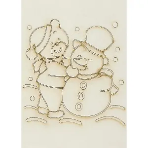 Трафарет Снеговик с мишкой А5 (148х210) (543) (3+) (Песочный мир)