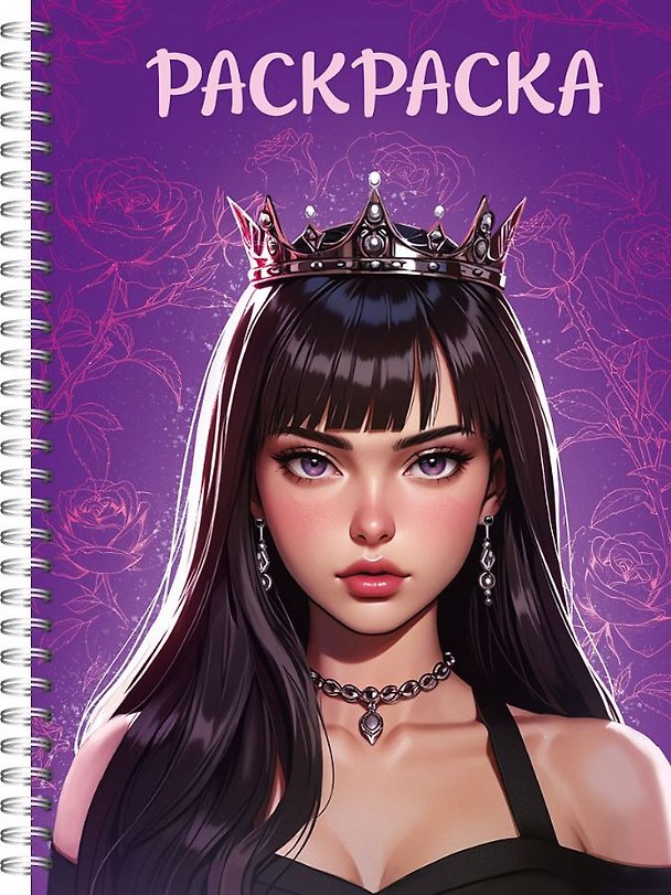 Книга Раскраска-антистресс. Девушки. "Девушка в короне" () — 1